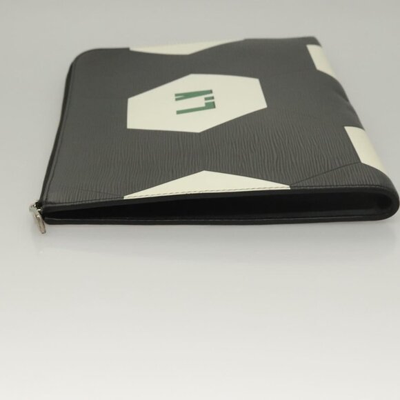 LOUIS VUITTON Epi Pochette Jules GM Clutch Bag Black White M63295 LV Auth 133695 - Picture 4 of 16